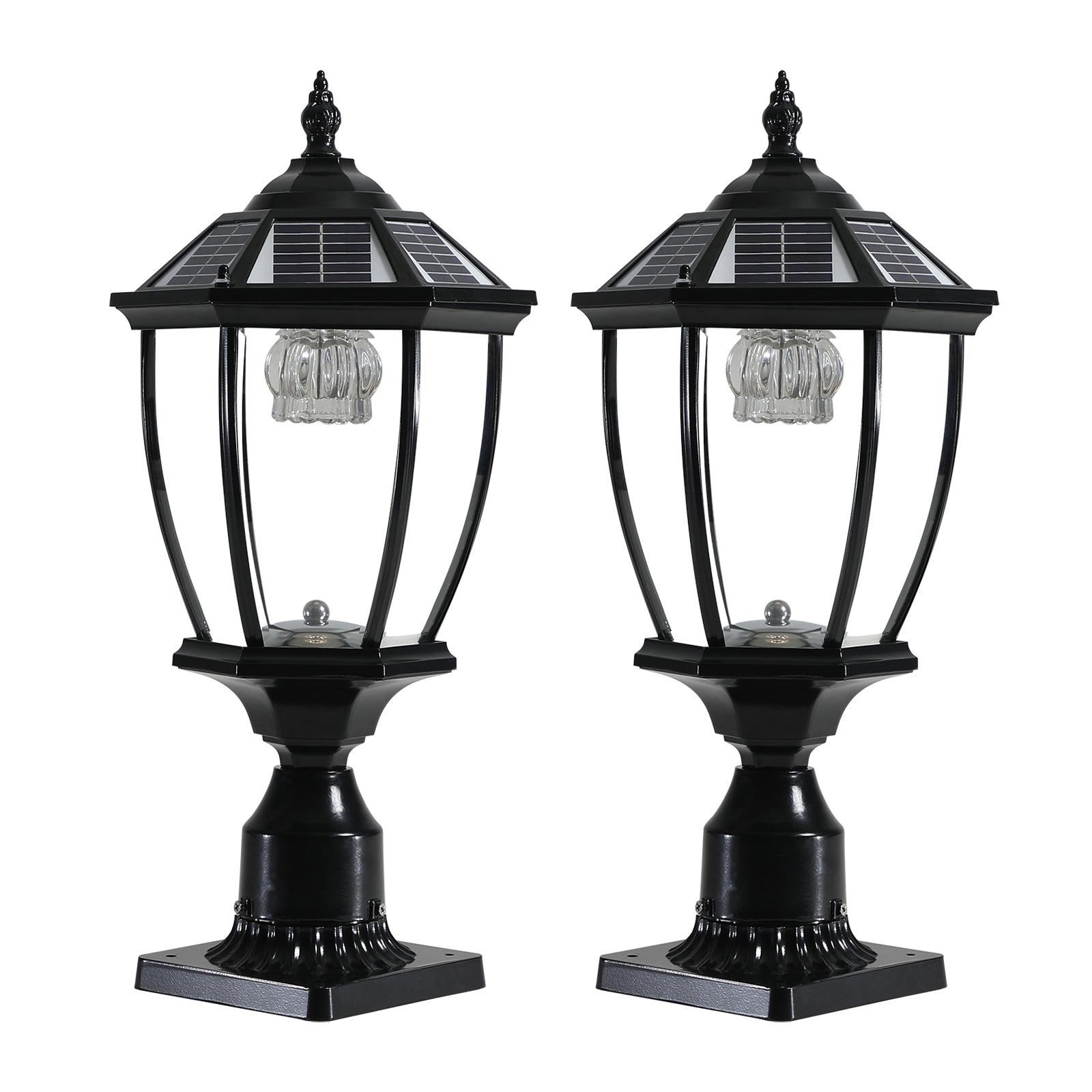 20"H Black Solar LED Outdoor Lantern Light - view 12