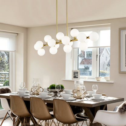 16-Light Gold and Opal Farmhouse Pendant Light - view 7