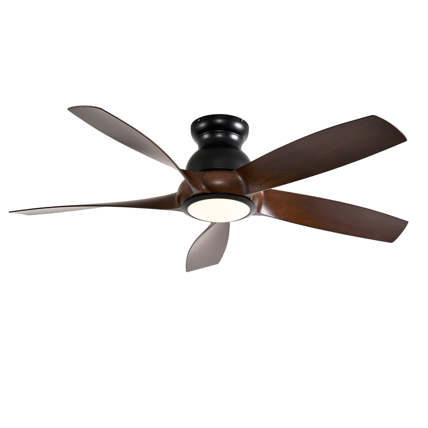 56" Matte Black & Wood Ceiling Fan with Remote - view 15