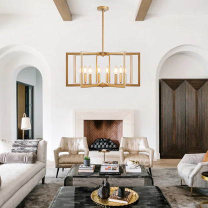 27" 8-Light Gold Geometric Chandelier - view 3