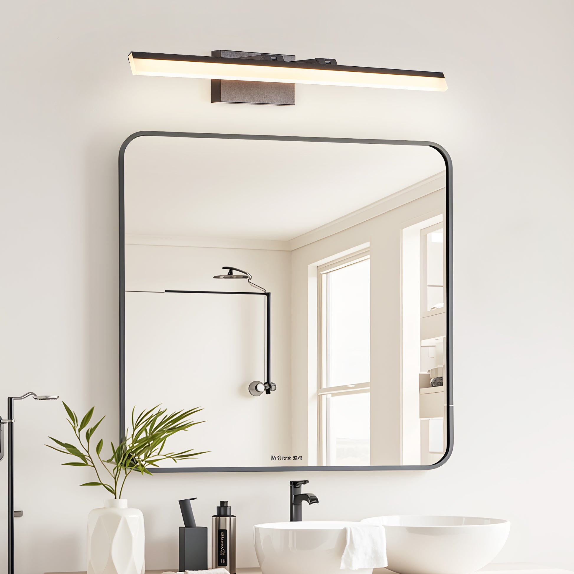 32" Black Metal LED Bathroom Vanity Light