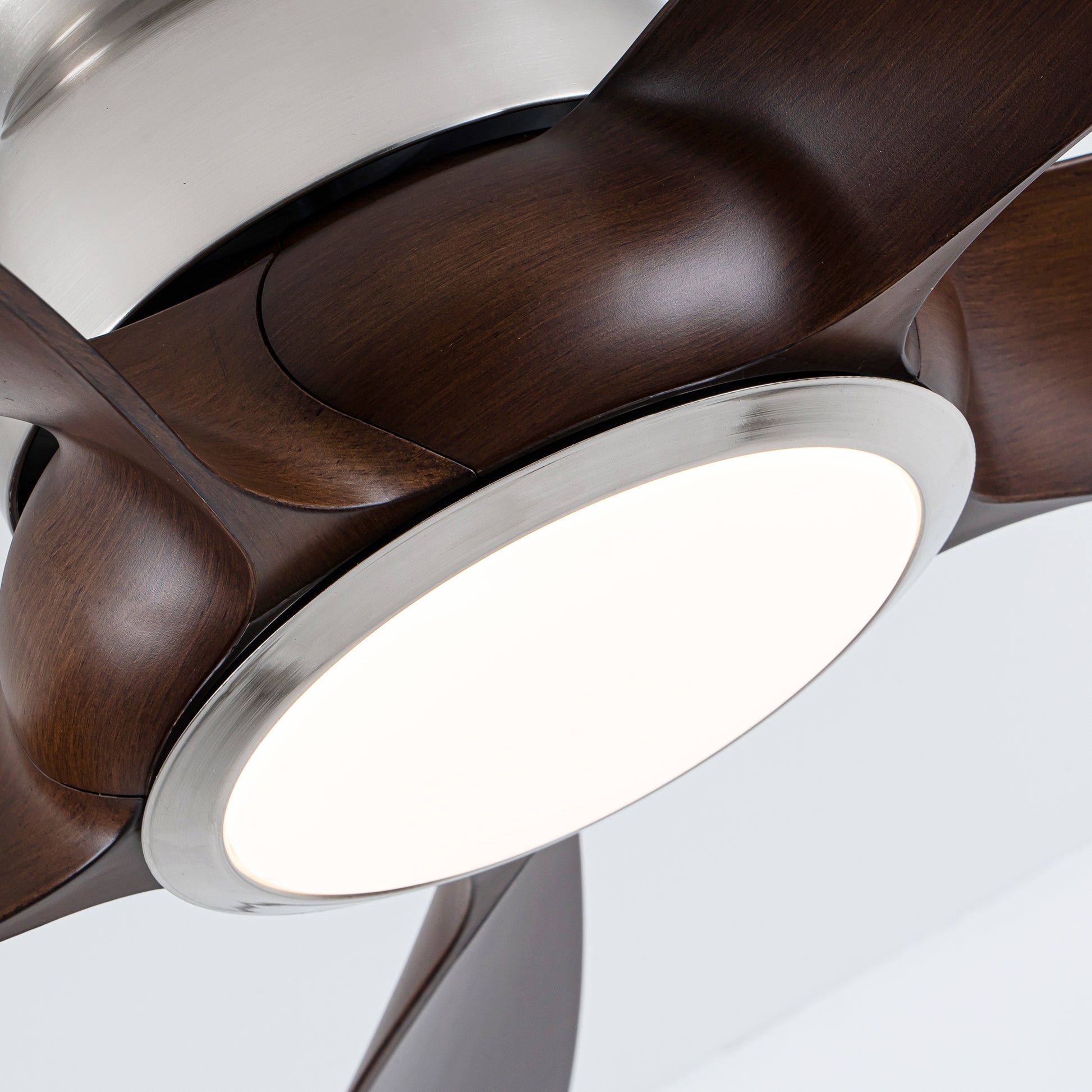 56" Nickel & Wood Ceiling Fan with Remote - view 15