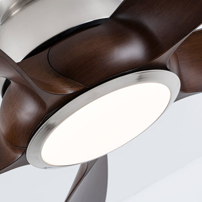 56" Nickel & Wood Ceiling Fan with Remote - view 15