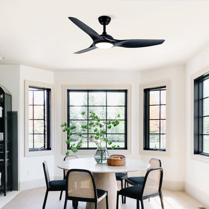 52" Matte Black Ceiling Fan with LED Light - view 4