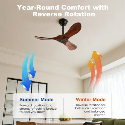 36" Walnut Wood Ceiling Fan with Remote - view 10
