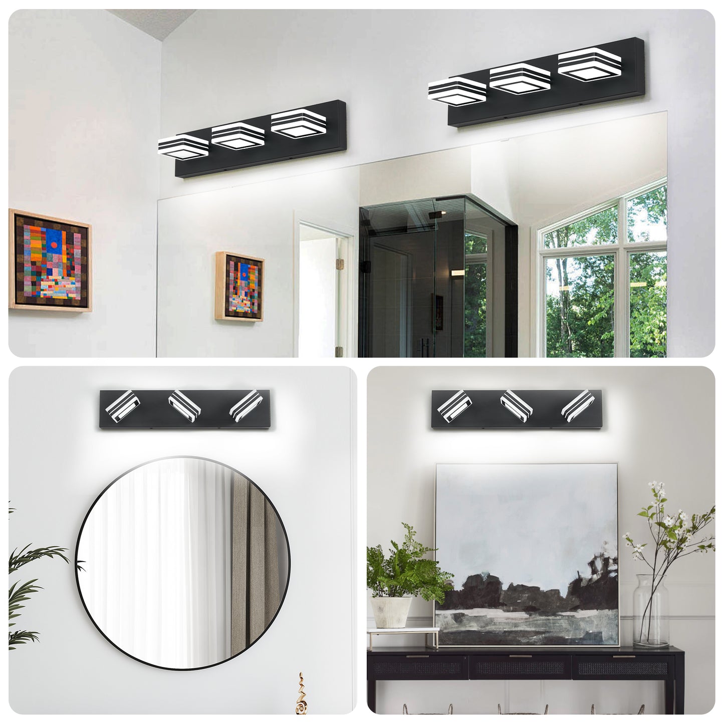 3-Light Matte Black Up & Down LED Vanity Wall Light - view 4