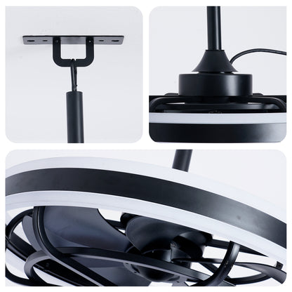 Matte Black Indoor Outdoor Ceiling Fan with Dimmable LED - view 15