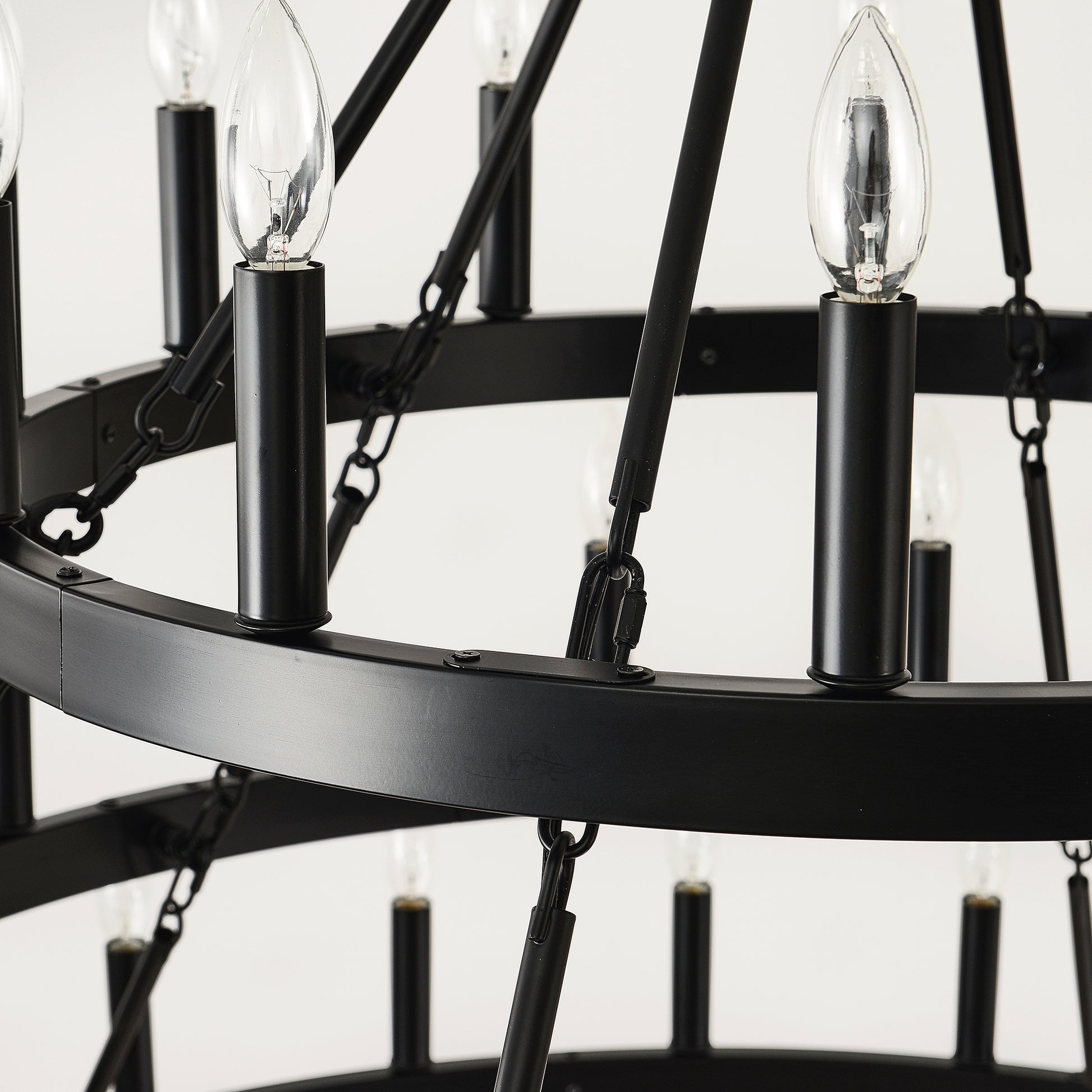 3-Tier Wagon Wheel Farmhouse Chandelier, 54-Light - view 12