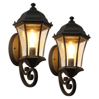 Vintage Black Outdoor Wall Lantern, Set of 2 - view 12