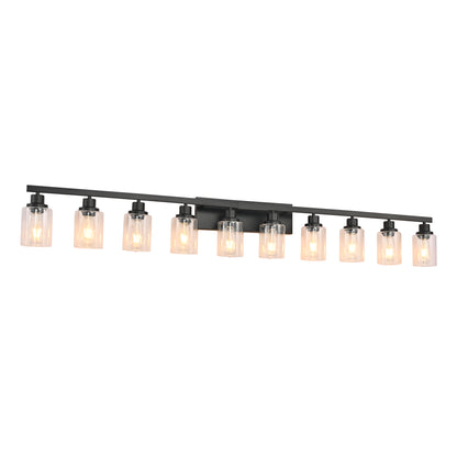 65" 10-Light Matte Black Vanity Light - view 10