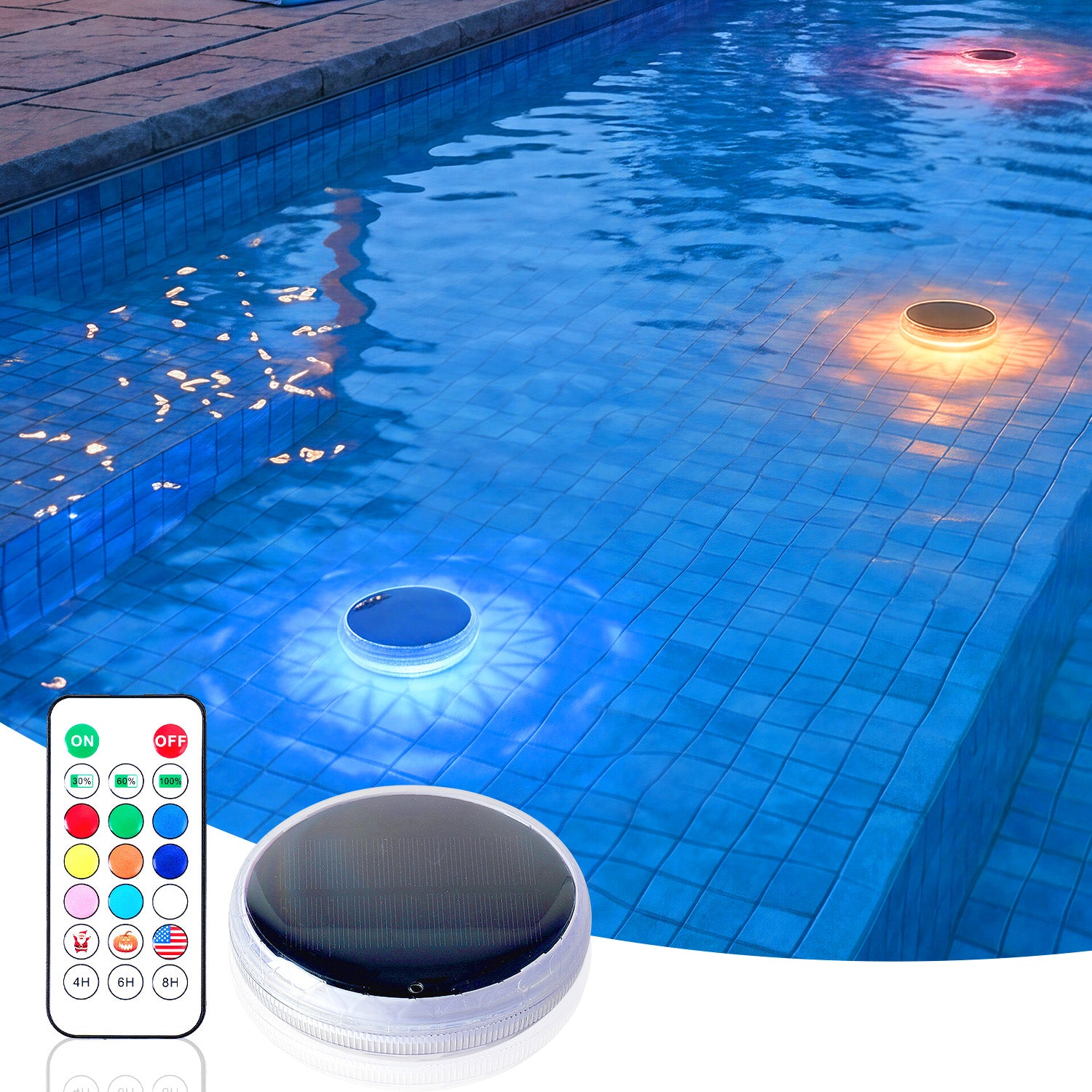 Solar Floating Pool Light with Remote