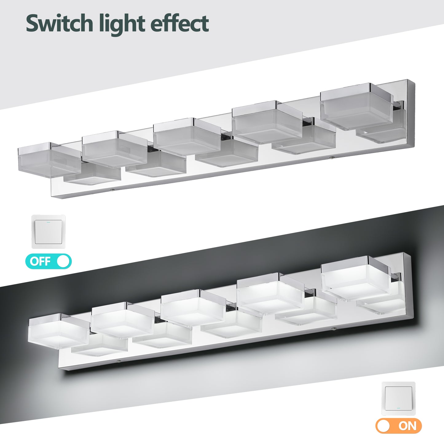 Modern 5-Light Chrome LED Vanity Light - view 5