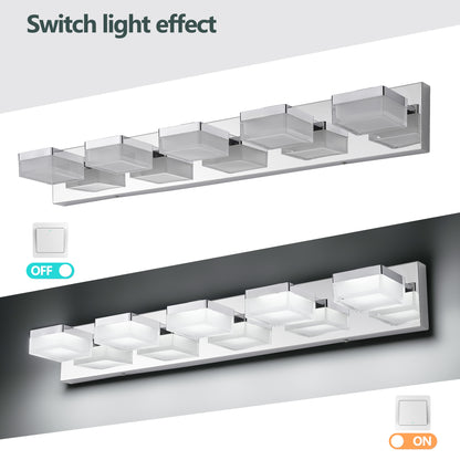 Modern 5-Light Chrome LED Vanity Light - view 5