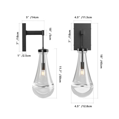 Modern Black Wall Sconce with Clear Glass - view 7