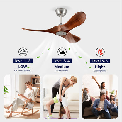 36" Satin Nickel Walnut Wood Ceiling Fan with Remote - view 13