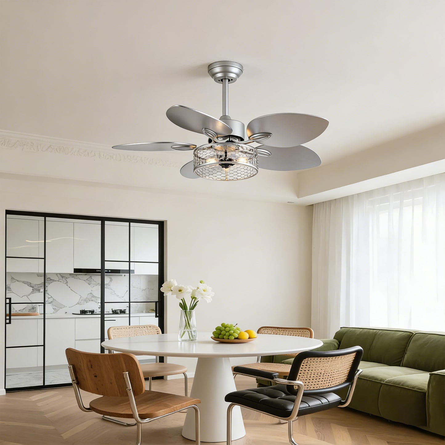 42" Silver Reversible Ceiling Fan with Remote - view 2