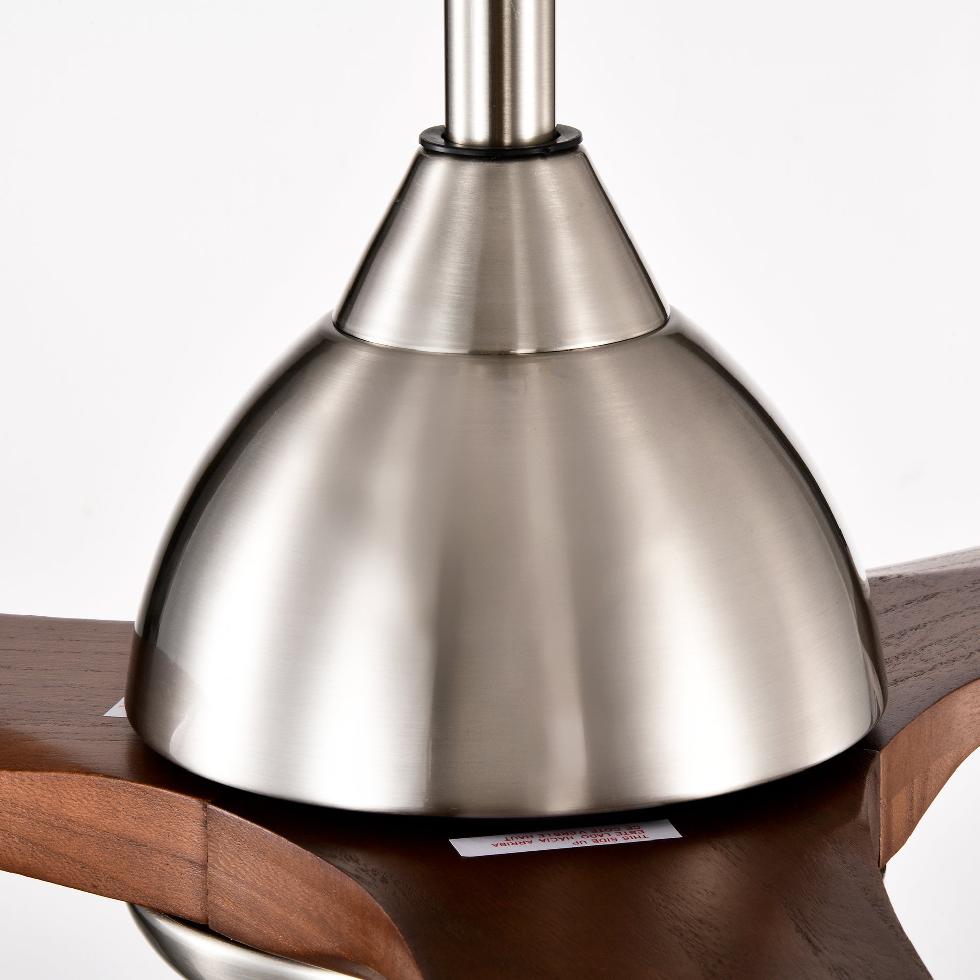 52" Satin Nickel & Walnut Ceiling Fan with Light & Remote - view 15