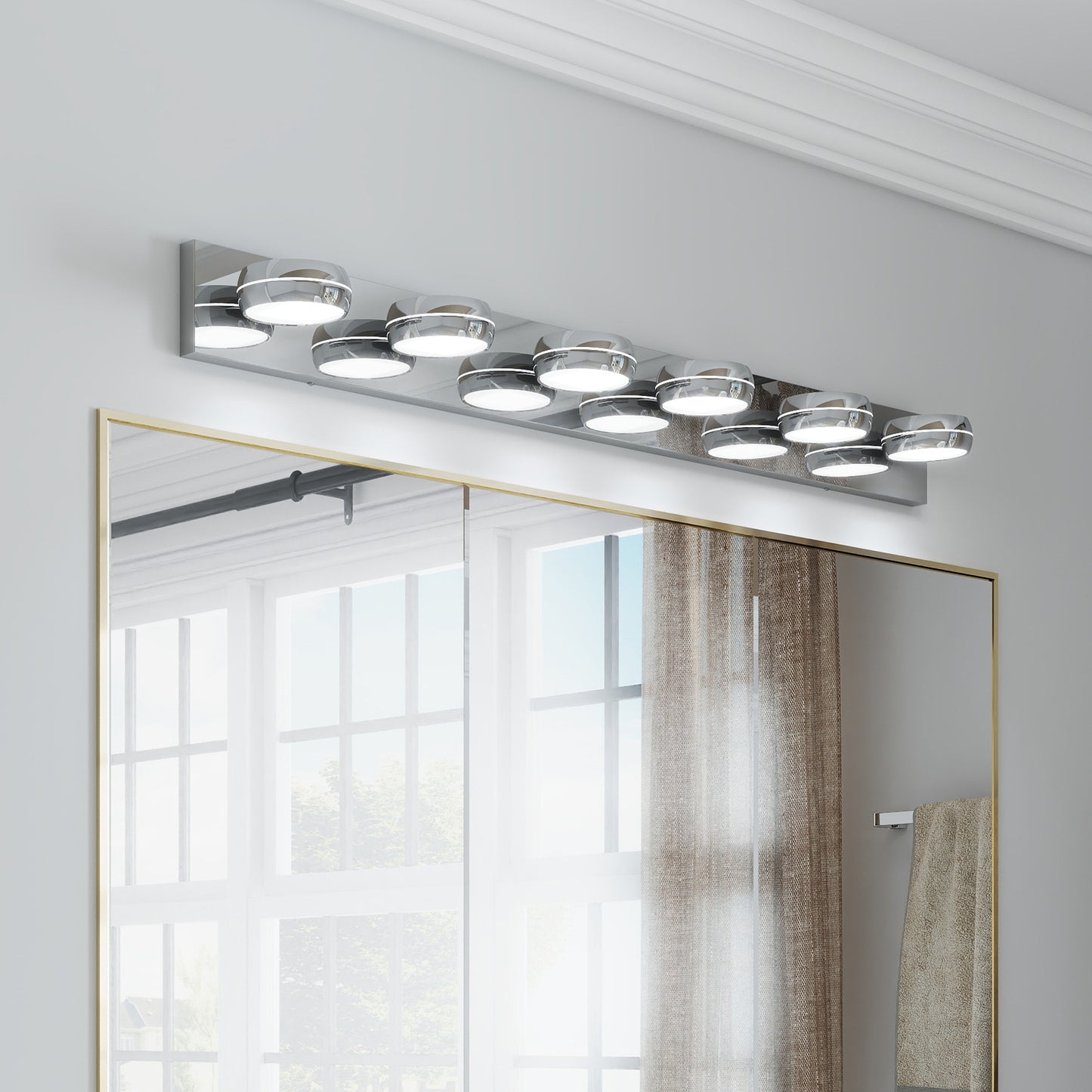 43" Modern 6-Light Chrome LED Vanity Light
