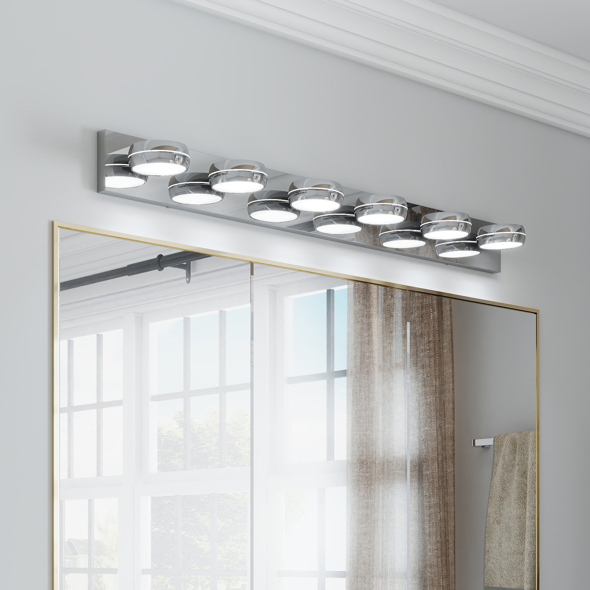 43" Modern 6-Light Chrome LED Vanity Light