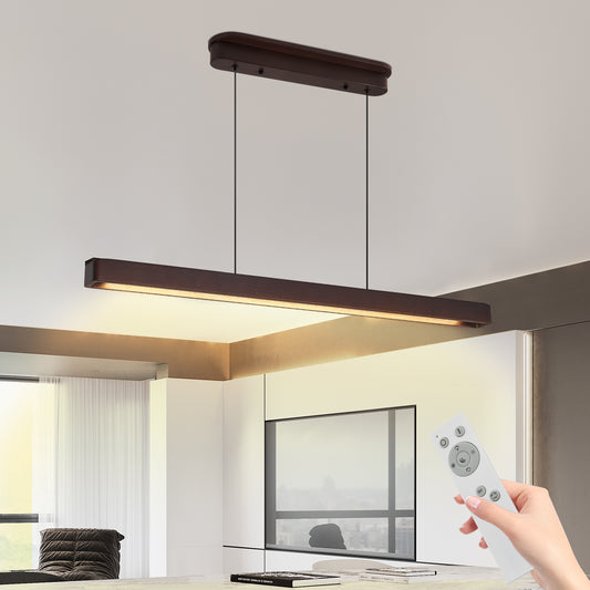 39" Walnut Wood LED Pendant Light - view 2