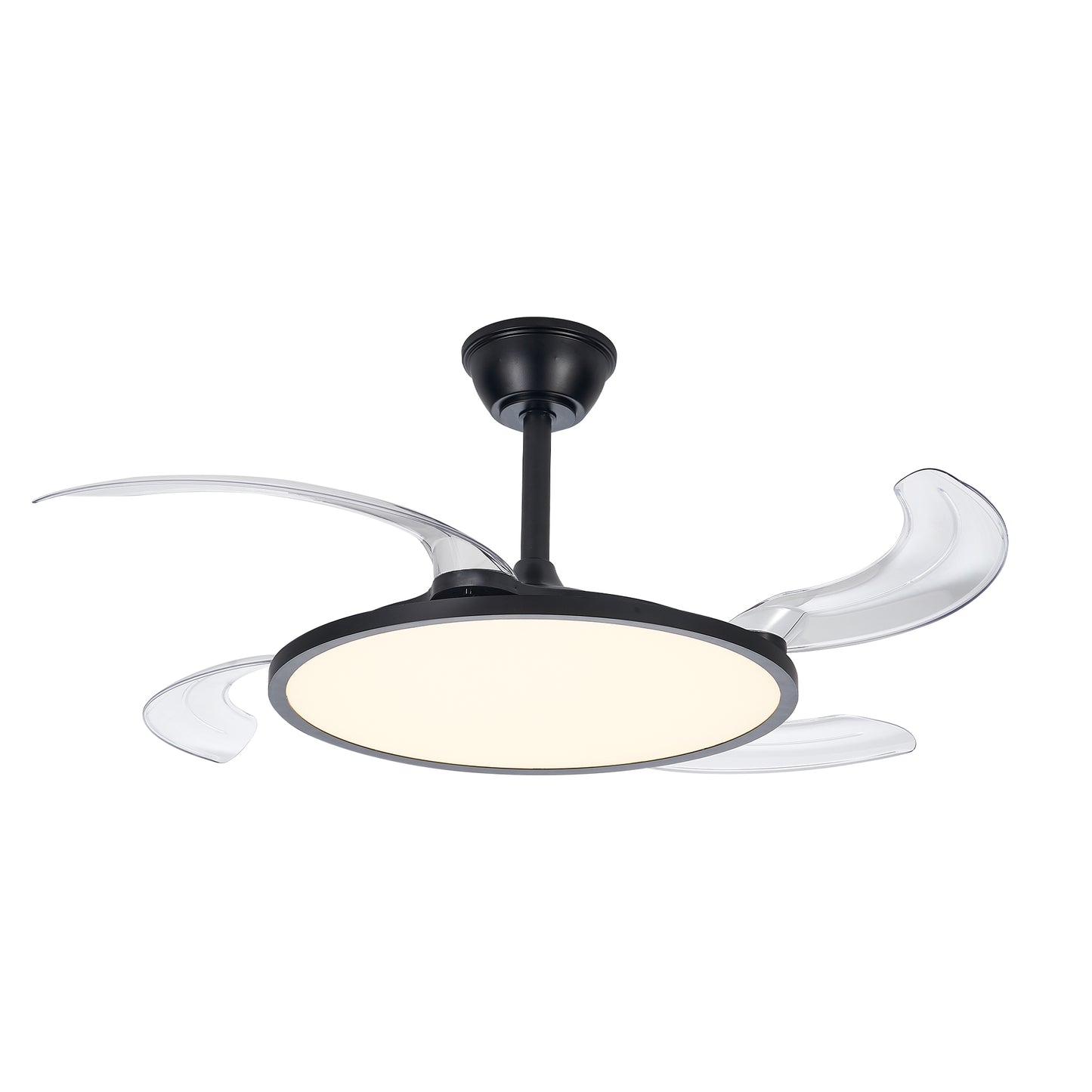 42" Black Low Profile Retractable Ceiling Fan with Remote - view 9