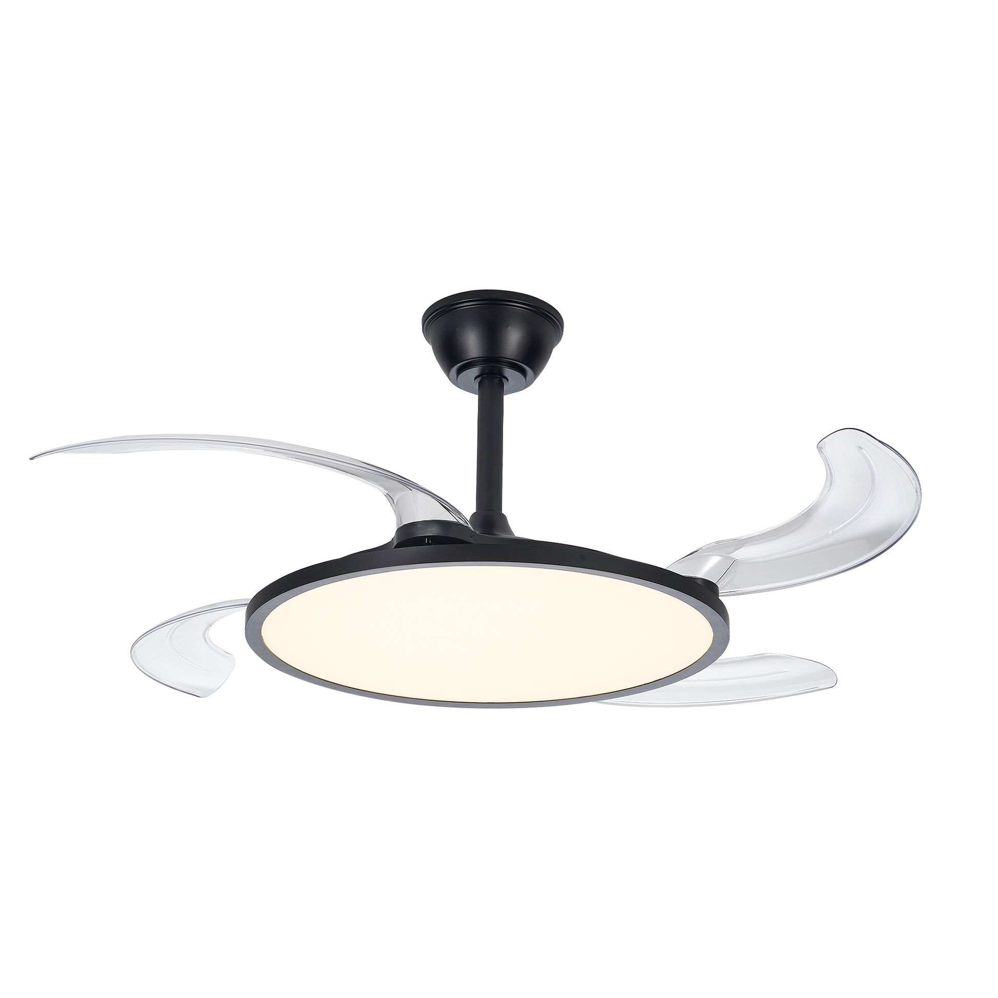 42" Black Low Profile Retractable Ceiling Fan with Remote - view 9