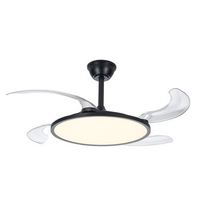 42" Black Low Profile Retractable Ceiling Fan with Remote - view 9