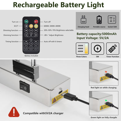 16" Chrome Wireless Picture Light with Remote - view 7