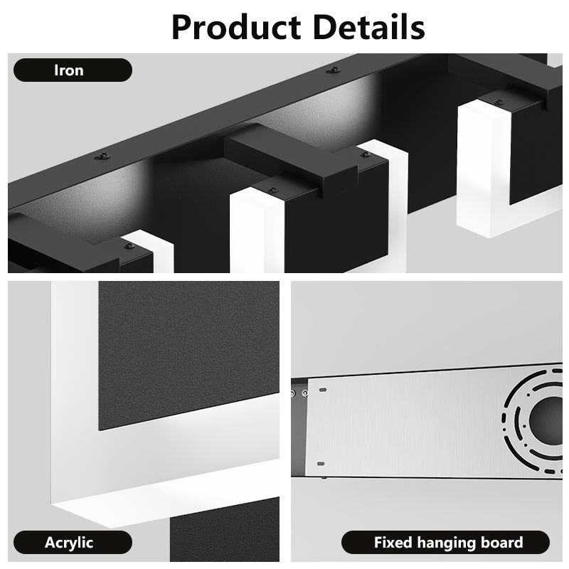 4-Light Black Up & Down LED Vanity Light - view 4