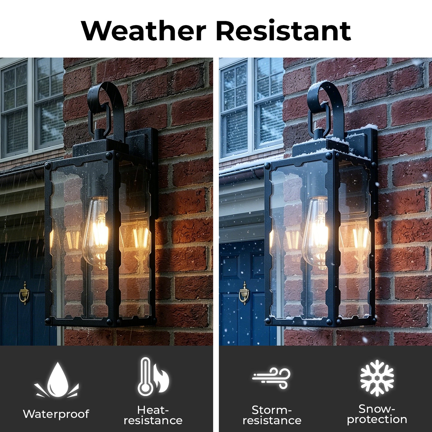 Matte Black Sawtooth Outdoor Wall Light with Clear Glass - view 7