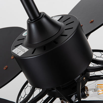 42" Matte Black Ceiling Fan with Light and Remote - view 18