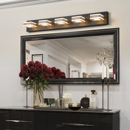 34" 5-Light Modern Black LED Vanity Light - view 3