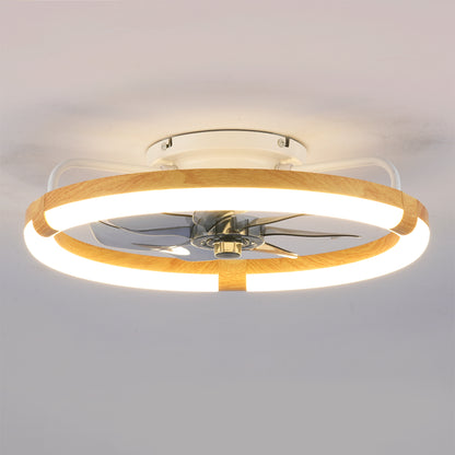 20" Matte White & Wood Ceiling Fan with Dimmable LED - view 17