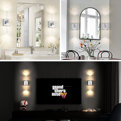 17"H 2-Light Chrome Bubble Crystal Wall Light - view 5