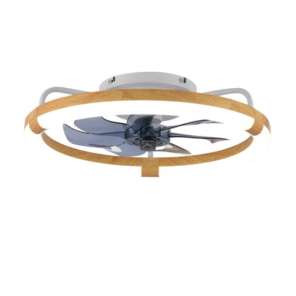 20" Matte White & Wood Ceiling Fan with Dimmable LED - view 20