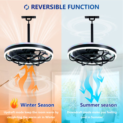 Matte Black Indoor Outdoor Ceiling Fan with Dimmable LED - view 9