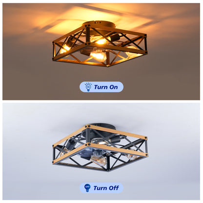 22.6" Bronze Flush Mount Ceiling Fan with Remote - view 8