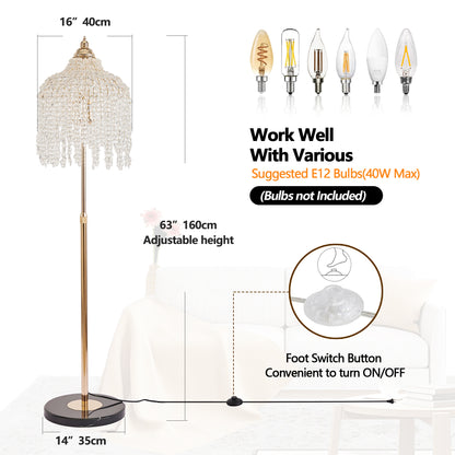3-Light Gold Waterfall Crystal Floor Lamp - view 9