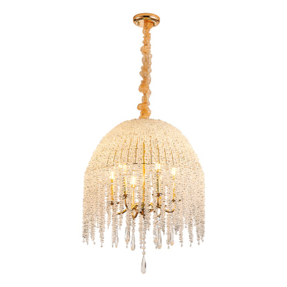 20" 6-Light Gold Crystal Waterfall Chandelier - view 9
