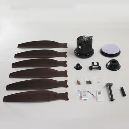 56" Matte Black 6-Blade Ceiling Fan with Remote - view 20