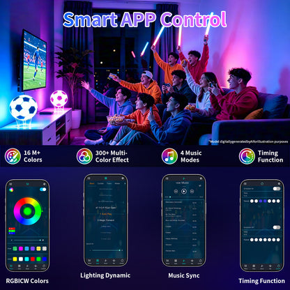 RGB Soccer Ball Night Light with Remote - view 7