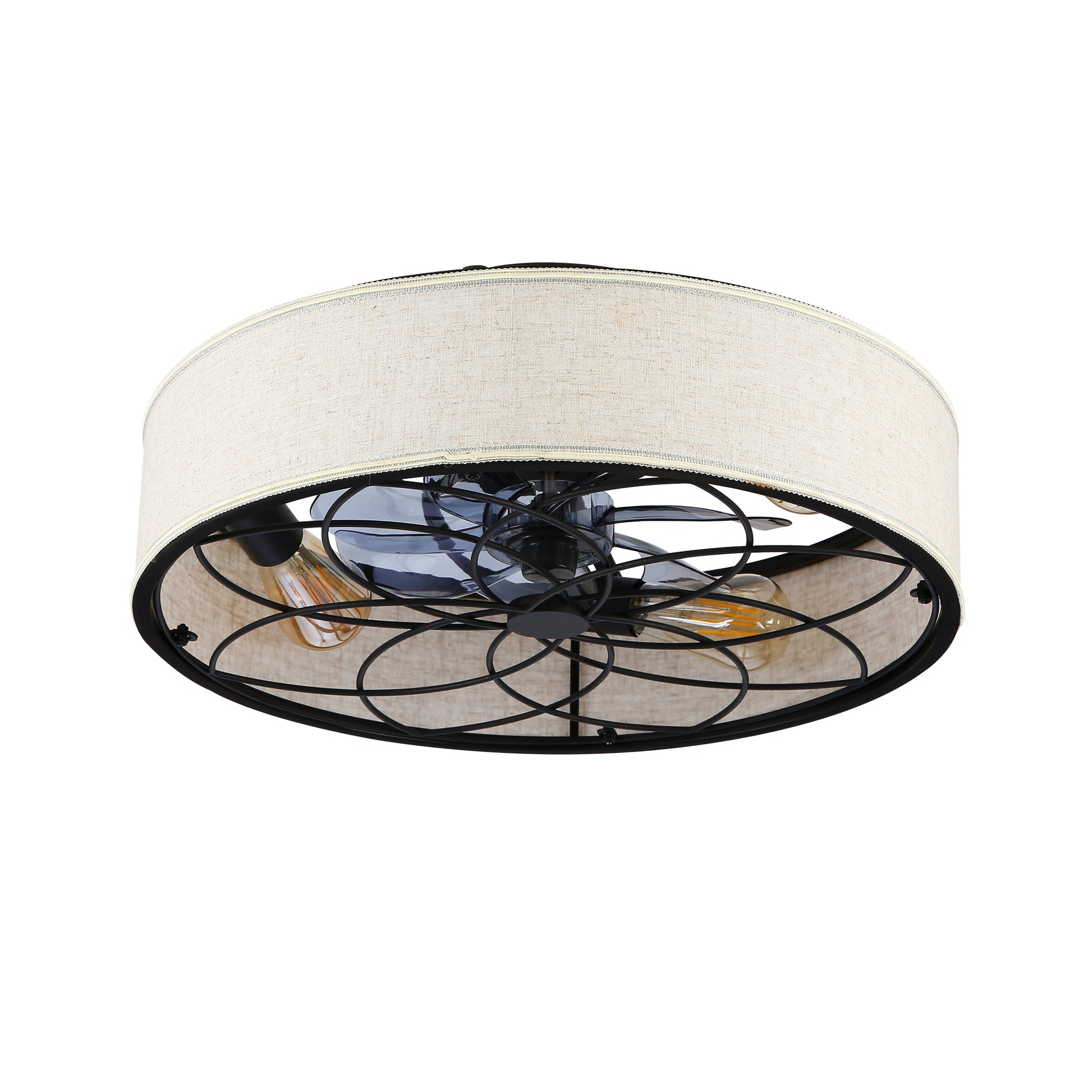 20" Farmhouse Fabric Bladeless Ceiling Fan with Remote - view 24