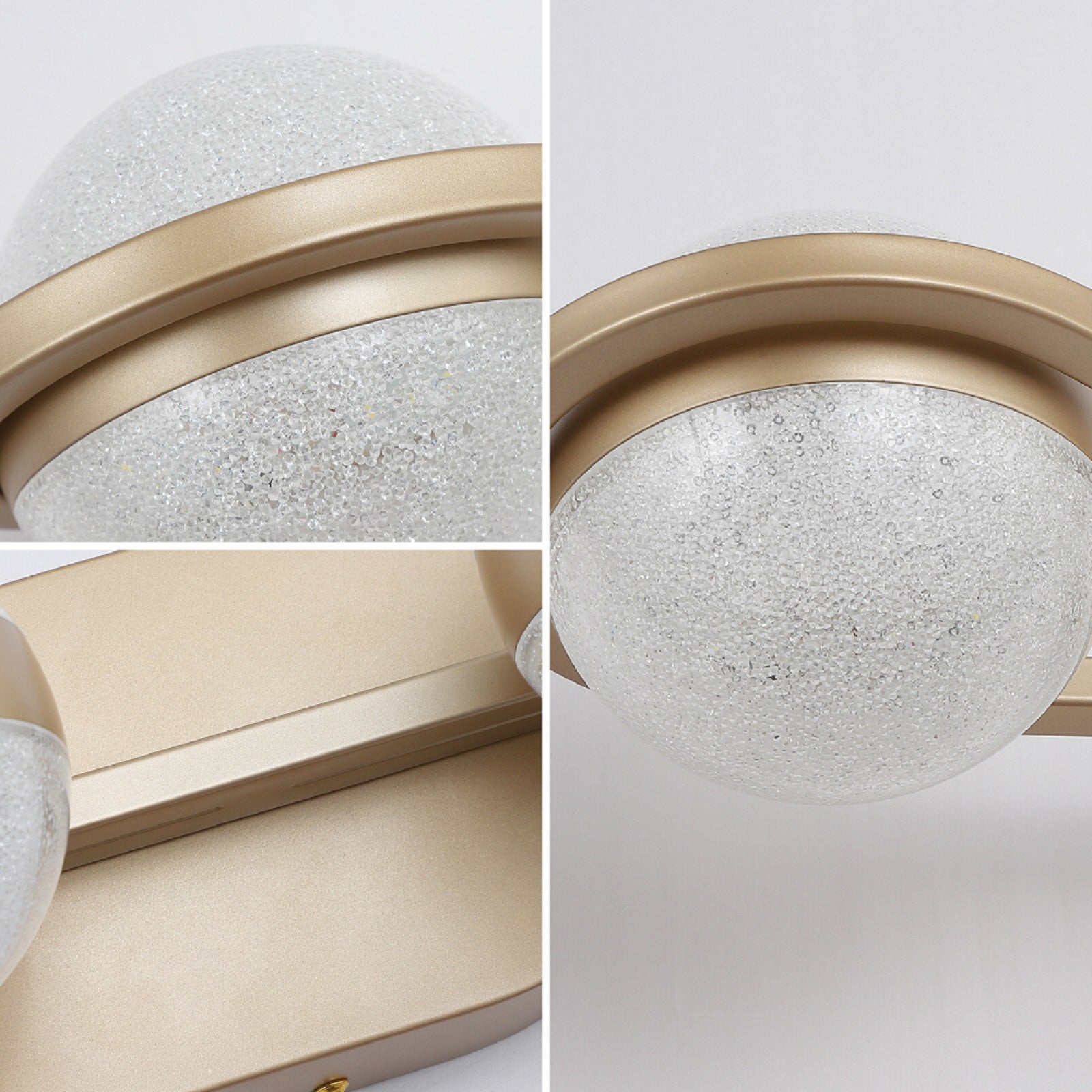 28" 4-Light Gold LED Vanity Light with Crystal Sand Shades - view 5