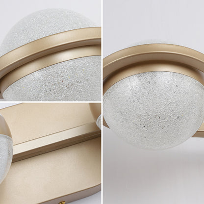 28" 4-Light Gold LED Vanity Light with Crystal Sand Shades - view 5