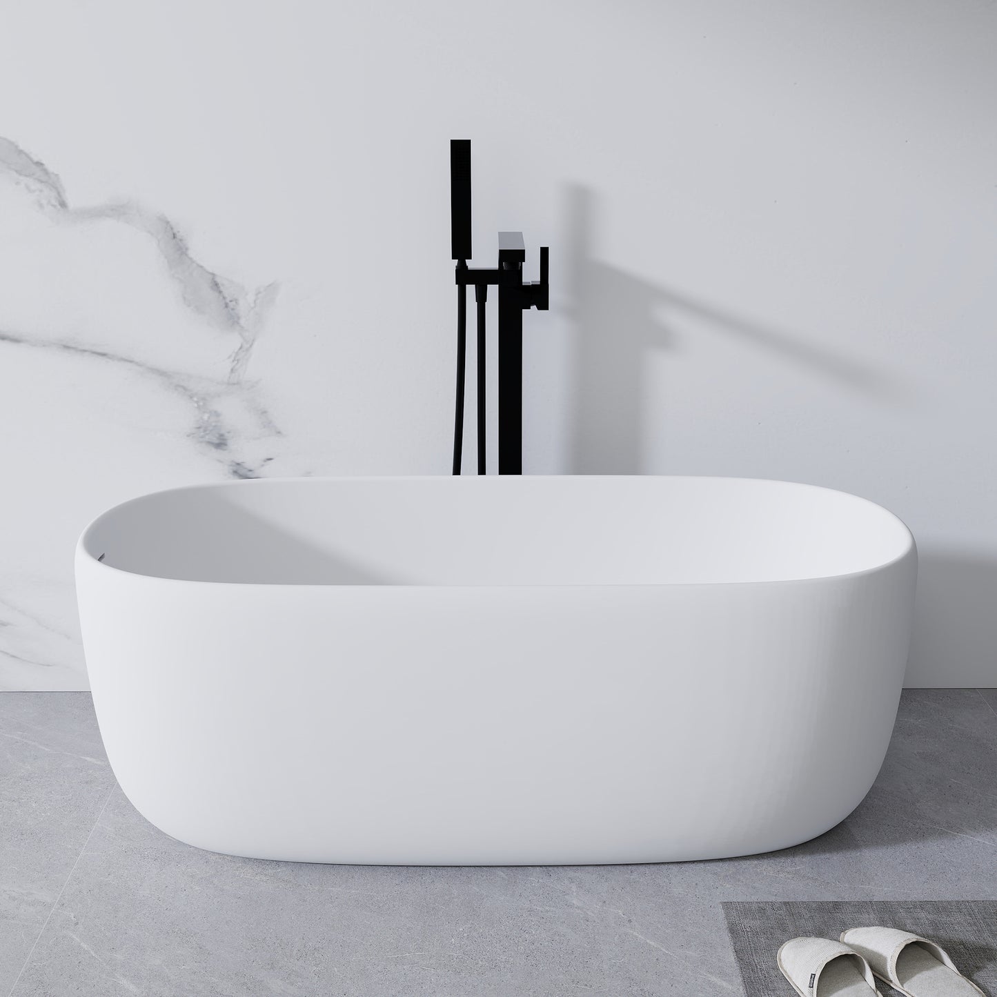 White Oval Freestanding Tub