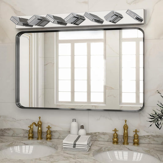 45" 7-Light Chrome LED Vanity Light with Acrylic Shades - view 2