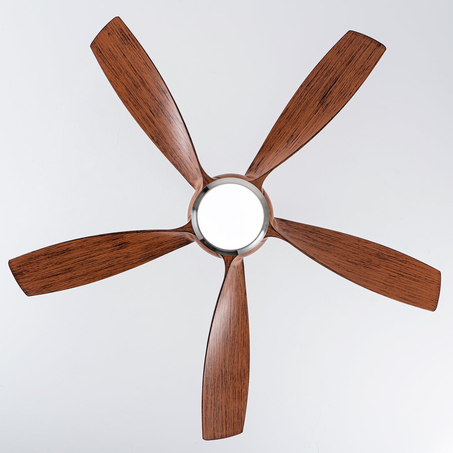 56" Nickel & Wood 5-Blade Ceiling Fan with Remote - view 13
