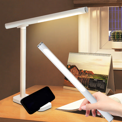 White Adjustable LED Desk Lamp with USB Port