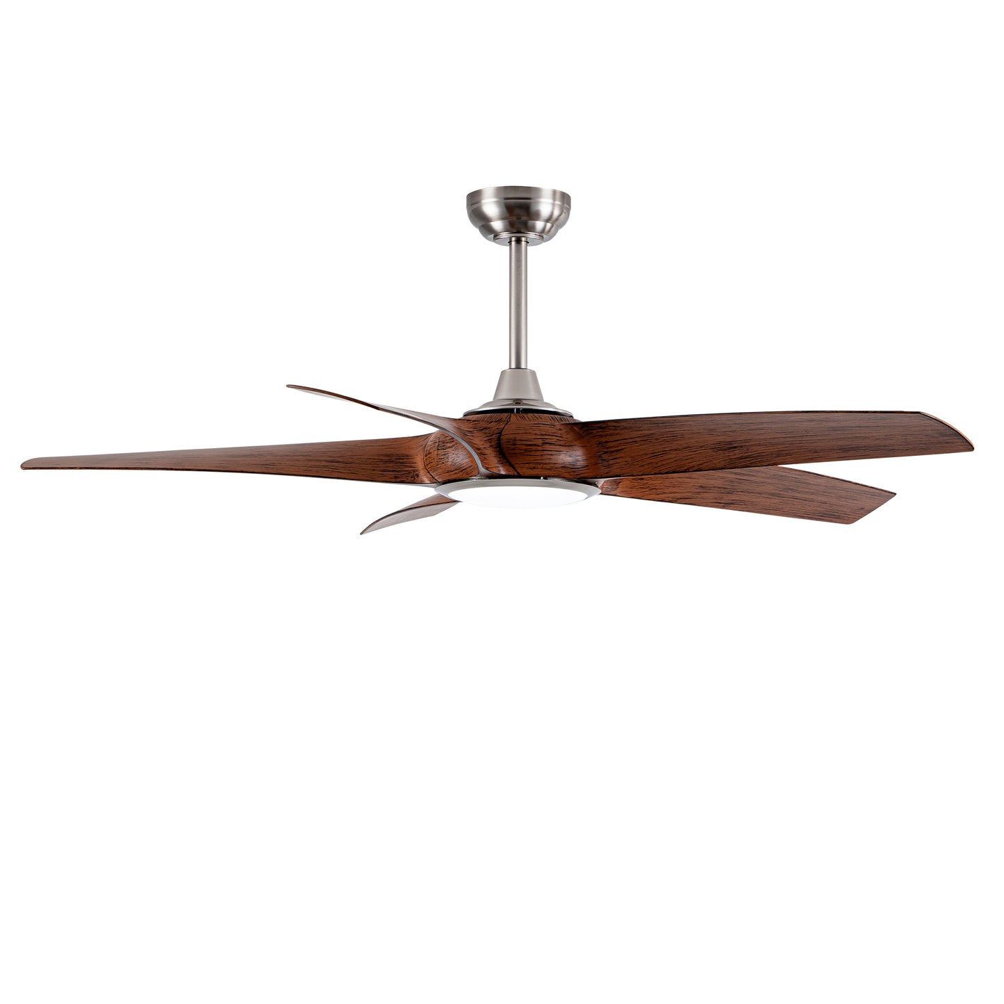 56" Nickel & Wood 5-Blade Ceiling Fan with Remote - view 19