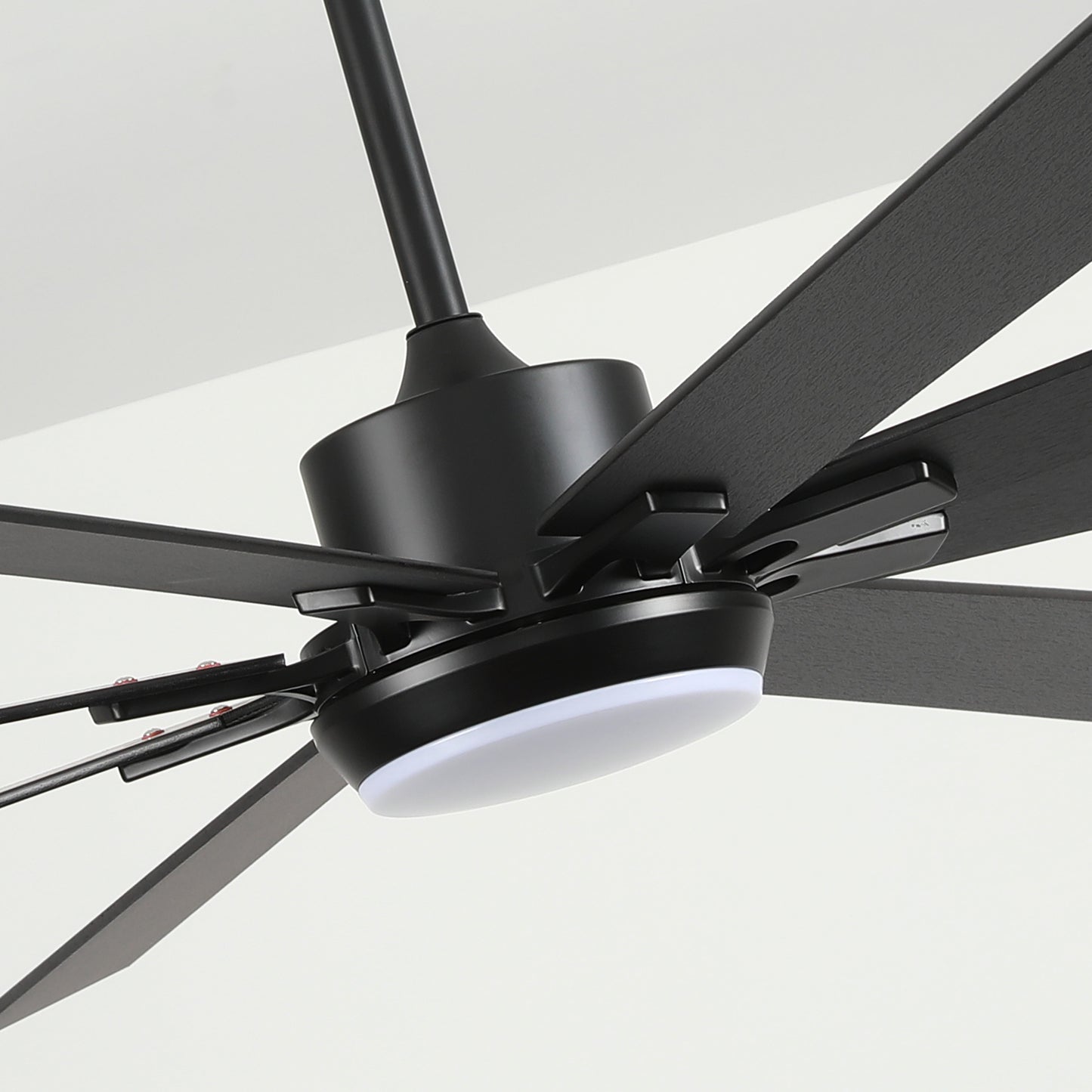 72" Matte Black 8-Blade Ceiling Fan with Dimmable LED - view 18